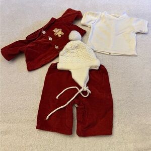 Cabbage Patch Kids Dark Red and White Snow Suit Outfit Set